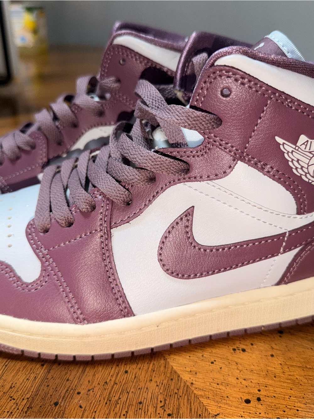 Jordan Kids High-Top Sneakers in Lavender and White